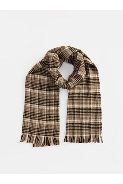 LC Waikiki Rmz Gi̇yi̇m Farki̇yla Checkered Embroidered Women's Scarf