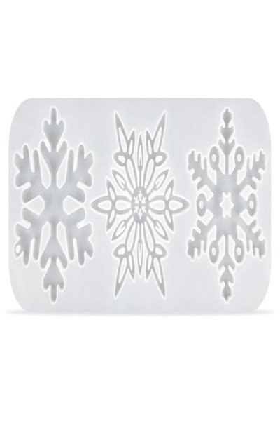 OEM Matriță din silicon Cayway, 3 fulgi, decorațiuni de Crăciun, alb