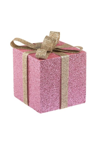 OEM Cadou Decorativ de Crăciun din Spuma Roz cu Panglica Glitter 13x13x15 cm ...