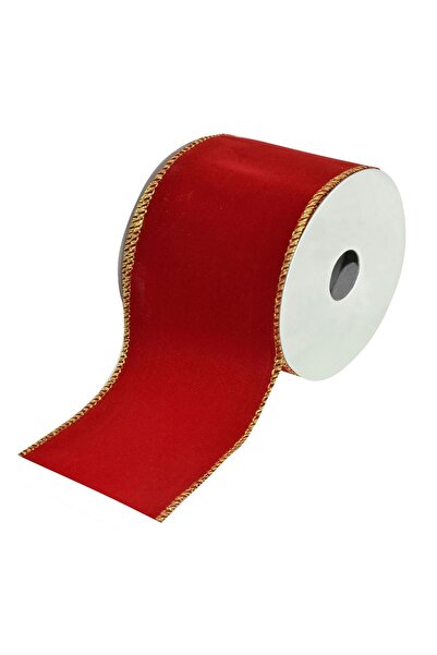 OEM Panglică decorativă brad de Crăciun Roșie Catifelată - 5 m x 63 mm