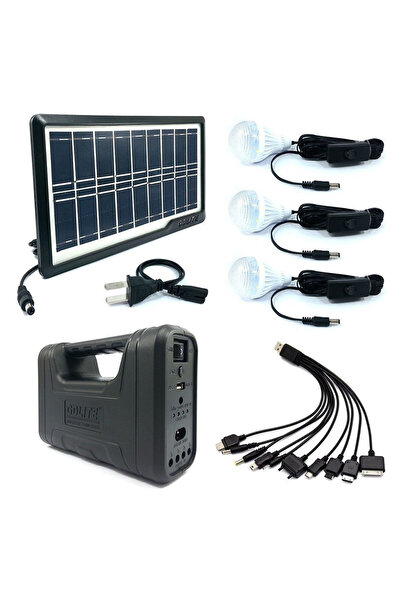 GDLITE Kit lanternă cu panou solar, 3 becuri LED SMD, GDLITE-1
