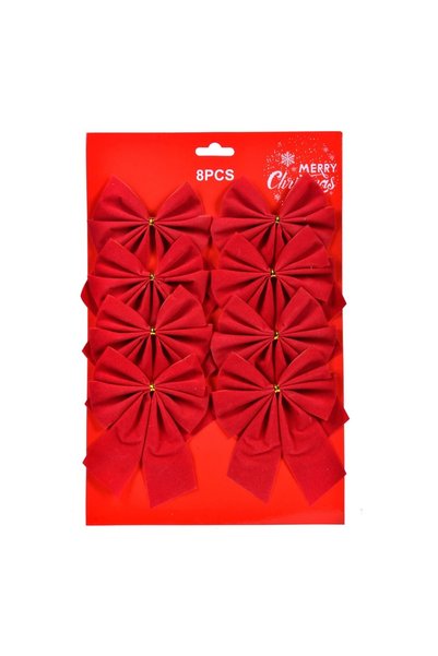 OEM Fundite Decorative de Crăciun Roșii Catifelate 10x13 cm – 8 buc. – Atmosf...