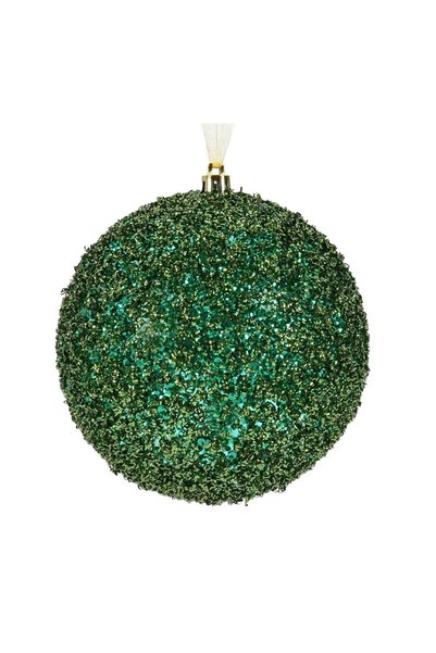OEM Ornament Brad de Crăciun Glob Verde cu Tinsel Ø12 cm – Lumină Festivă pen...