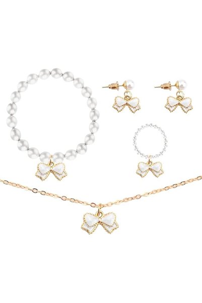 Yelajoy 4PCS Jewelry Set for Women, Dainty Four Leaf Necklace Bracelets Earri...