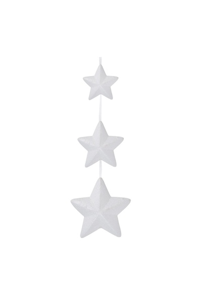 OEM Decorațiune de Crăciun Suspendata 3 Stele Albe Irizate cu Glitter 63 cm –...