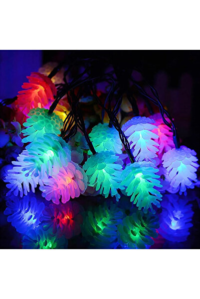 OEM Set 2 x Instalație Solară cu Conuri de Brad, 50 LED-uri Multicolor, 8 Joc...