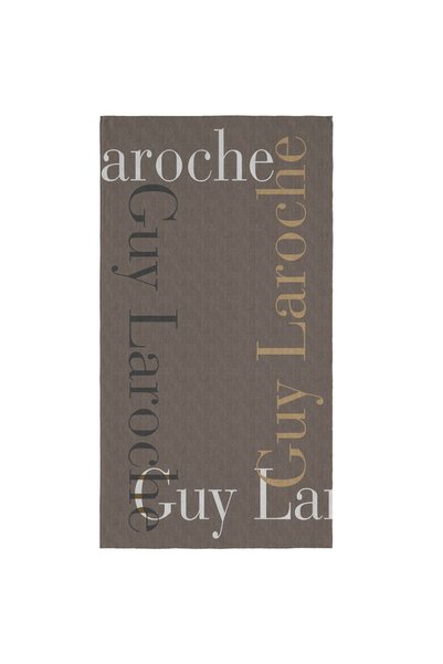 Guy Laroche Βελουτέ Τυπωμένη Πετσέτα Θαλάσσης 2501 02 Γκριζοκαφέ, 100x175 εκ.