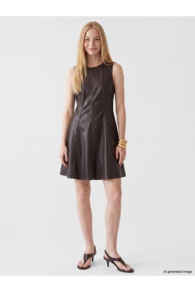 LC Waikiki Λαμπερές επιλογές από το Shining Store: Μίνι φόρεμα με δερμάτινη ε...