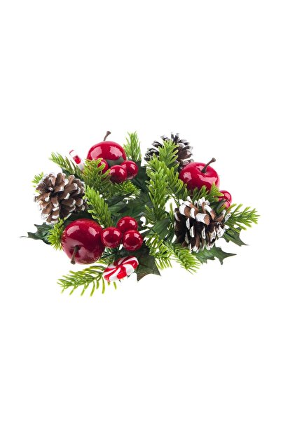 OEM Inel Decorativ de Crăciun pentru Lumânare cu Mere Conuri și Acadele 25 cm...