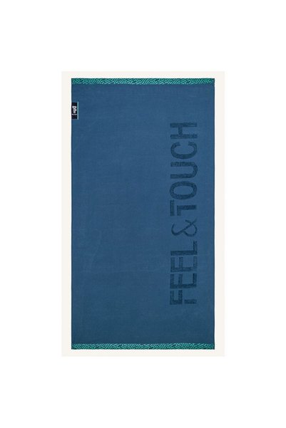Feel & Touch Ηλιόλουστη Βαμβακερή Πετσέτα Θαλάσσης Ζακάρ σε χρώμα Κοβάλτιο, 9...