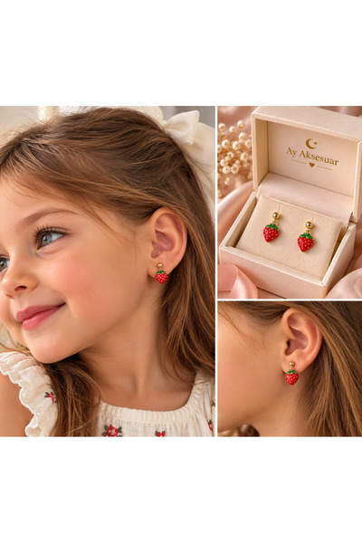 XUPING JEWELRY Xuping antialerjik çilek çocuk küpesi 🍓