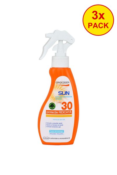 GEROCOSSEN Pachet de 3 loțiuni spray de protecție solară SPF 30, 200 ml