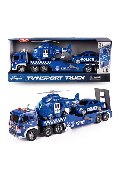 Generic Brand Set vehicule de poliție pentru copii, camion transportator alba...