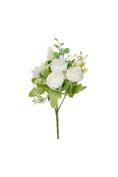 OEM Buchet Flori Artificiale Albe 30 cm – Decor Realist pentru Casă și Evenim...