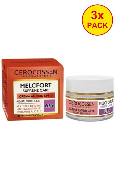 GEROCOSSEN 3 броя в опаковка Крем против бръчки за дълбоки бръчки 65+ SPF10 M...