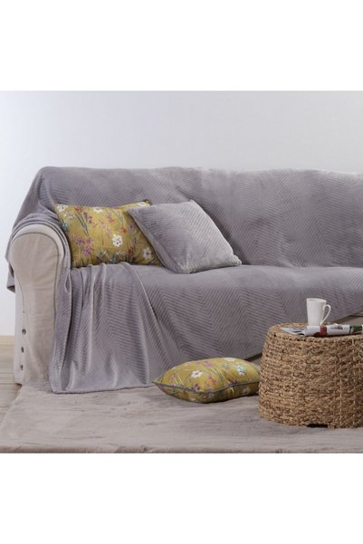 Nef Nef Homeware Nef-Nef Dakari Γκρι Ζακάρ Φανελένιο Ριχτάρι Πολυθρόνας, 130 ...