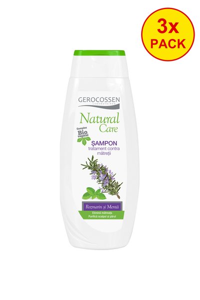 GEROCOSSEN 3x PACK Care Shampoo with Rosemary and Mint, Anti-Dandruff, 400 ml
