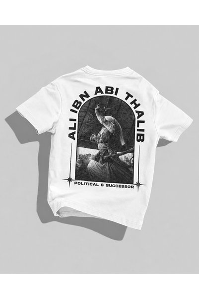 Nulivez Hz. Ali Bin Ebu Talib Printed Unisex T-Shirt – Black and White Vintag...