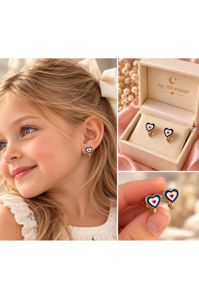 XUPING JEWELRY Xuping antialerjik kalpli çocuk küpesi ❤️