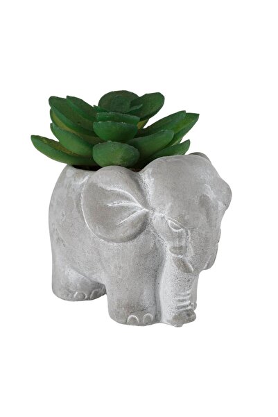 OEM Ghiveci Decorativ Etnic Elefant cu Planta Artificială 8x5x7.5 cm