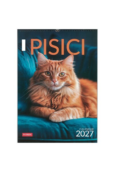O-PRESS Calendar pisici 2027, forma A3, 8 file,