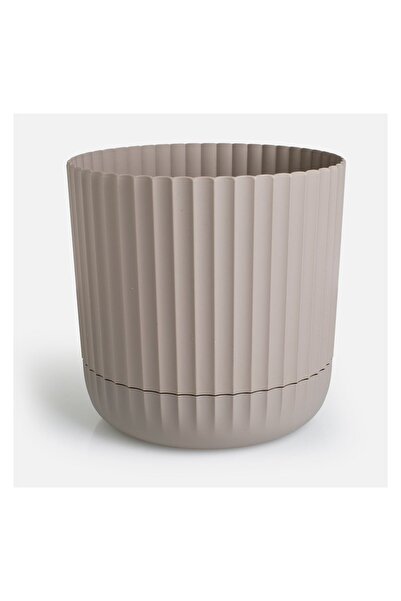 OEM Ghiveci pentru flori din Plastic cu Farfurie Integrată Bej Ø23x23 cm - 7,2 L