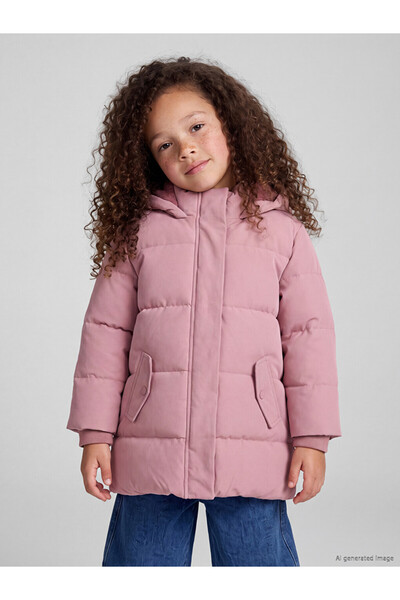LC Waikiki Lcw Kids Hooded Fur Velvet Girls' Coat