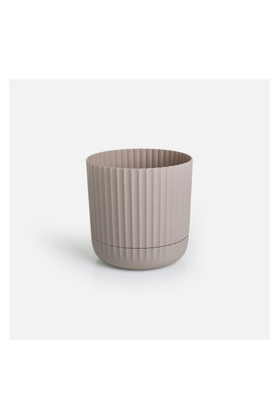 OEM Ghiveci pentru flori din Plastic cu Farfurie Integrată Bej Ø13x13 cm - 1,3 L