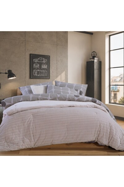 Nef Nef Homeware Nef-Nef Homeware Elaisa Κρεμ Πάπλωμα Σέρπα & Φανέλα, Διπλό, ...
