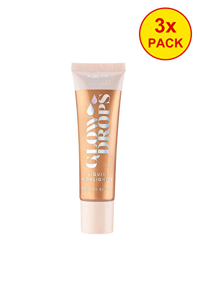 MUA Makeup Academy 3x PACK Glow Drops Liquid Highlighter – Bronzed Beauty