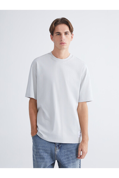 LC Waikiki Nevavm Farkıyla Xside Gray 2 Thread Plain Loose & Baggy Men's Swea...