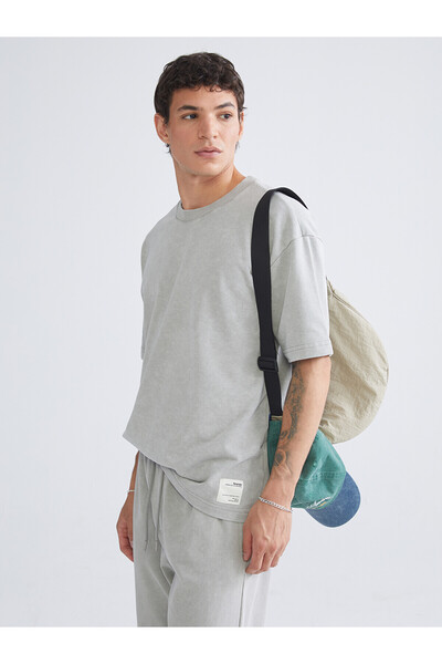 LC Waikiki Nevavm Farkıyla Xside Gray 3 Thread Plain Loose & Baggy Men's Swea...