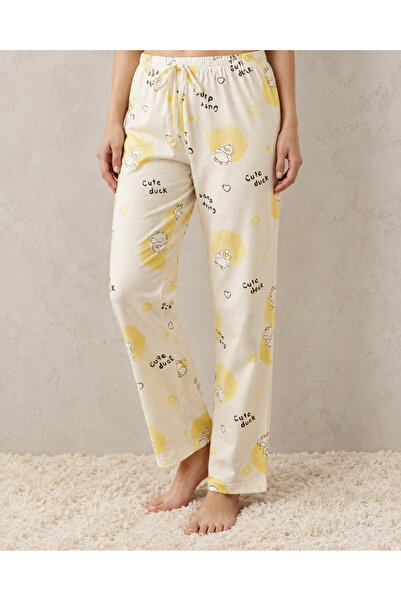 embody Pantaloni de pijama din bumbac pentru femei, cu imprimeu drăguț cu raț...