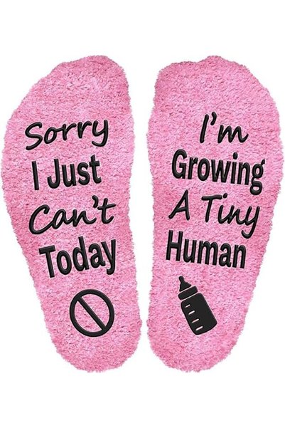 KASTWAVE Funny Pregnancy Socks with Quote “Sorry I Can’t Today I’m Growing a ...