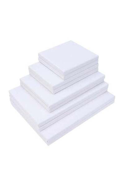 Haidue 10 Pcs Stretched Canvas Artist Painting Panel Boards White