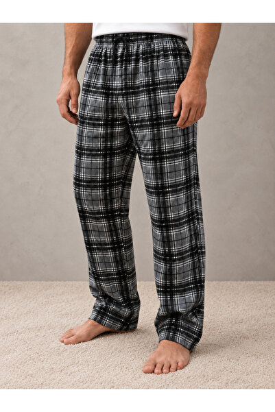 embody Pantaloni de pijama din bumbac pentru bărbați, în carouri gri și negre...