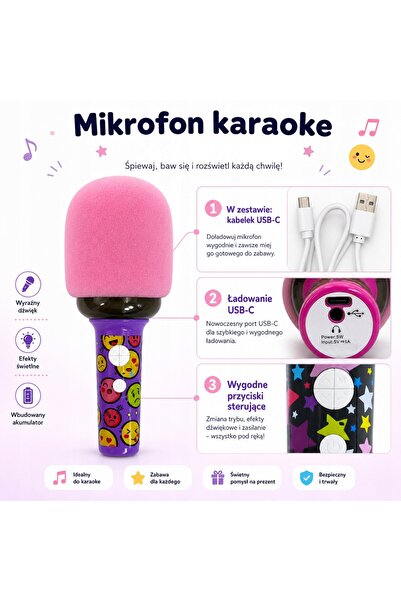 woopie Microfon wireless pentru karaoke cu boxă