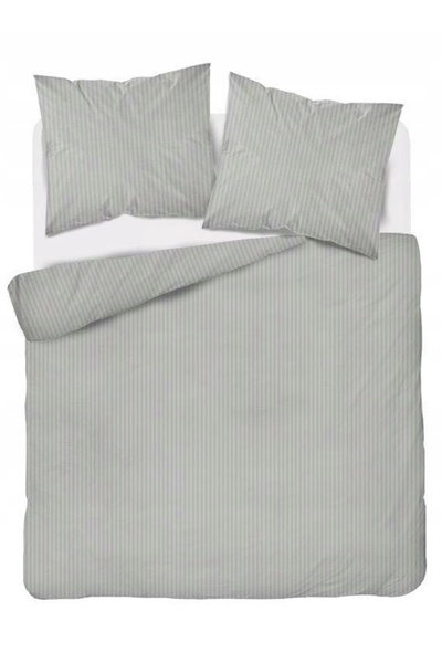 Detexpol Lenjerie de pat din satin 180x200 Uni și cu dungi Premium gri închis