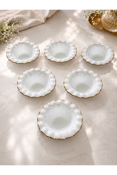 GÜRCÜGLASS Dantel Model 6-Piece Bowl Set