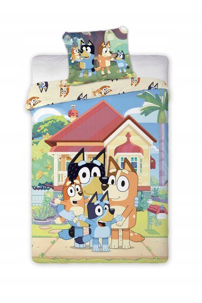 BrandMac Set pătuț 100x135 Plapumă + Lenjerie de pat Desen animat Bluey Câine...