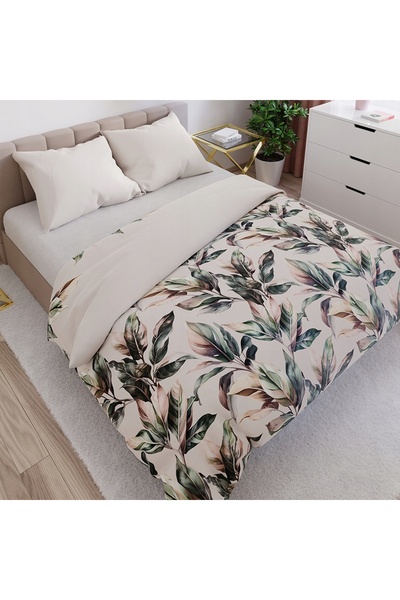 Markizeta Set de lenjerie de pat din bumbac satinat cu flori Samanta, 220x200