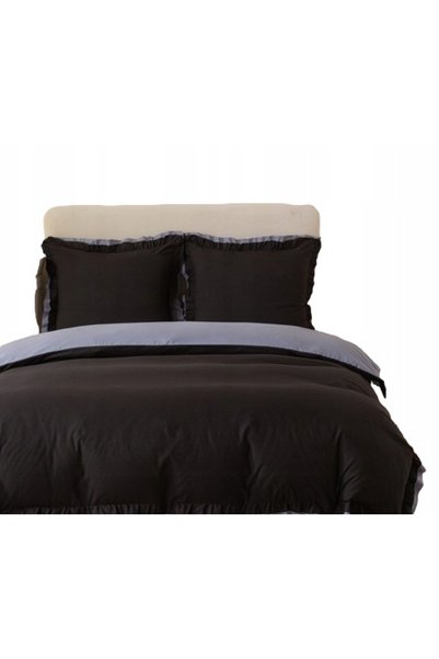Cotton World Lenjerie de pat cu volane 220x200 3 piese reversibilă Microfibră...