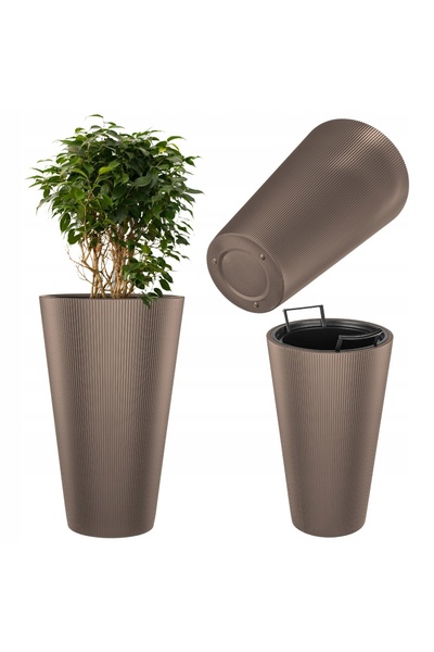 KADAX Jardinieră 29,5 CM, inserție pentru capac, maro, jardinieră înaltă pent...