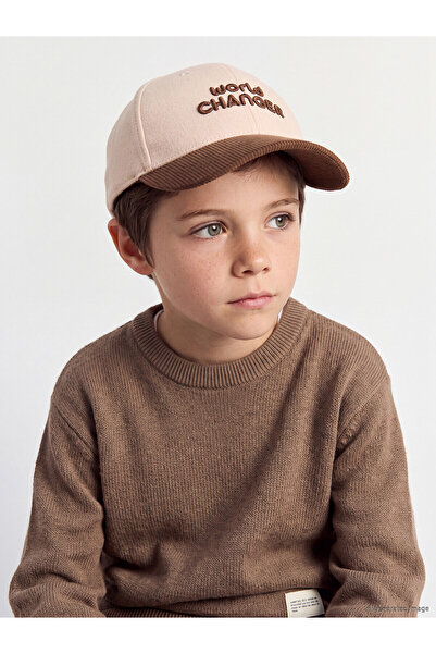 LC Waikiki Nevavm Farkıyla Lcw Accessories Beige Embroidered Boy's Cap Hat