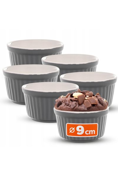 KADAX Vas KOKILKI pentru copt 150 ml, Boluri SALATERS 0,15L, Set 6 bucăți