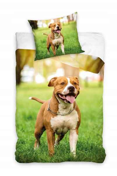 CARBOTEX Lenjerie de pat din bumbac 160x200 Câine Amstaff