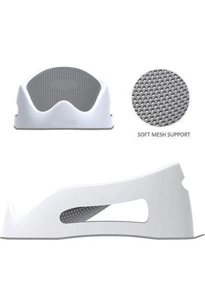 HomeCare Clean Cradle Non-Slip Secure Infant Baby Bather With Inclined Headrest, 3-6 Months, Assorted (GREY)