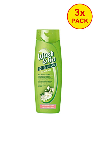 WASH&GO 3x PACK Sampon pentru par normal cu extract de iasomie,180 ml