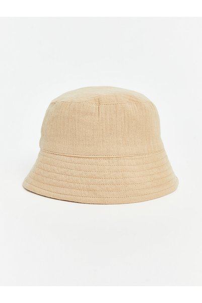 LC Waikiki Nevavm Lcw Baby Beige Structured Plain Baby Boy Bucket Hat