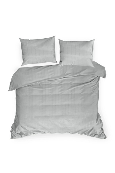 Eurofirany Lenjerie de pat din satin Adamaszek 220x200 uni cu dungi Verona Pr...